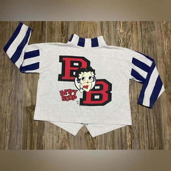 Vintage 1993 Betty Boop Graphic Sweatshirt Stripped Sz XL - Picture 1 of 11